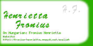 henrietta fronius business card